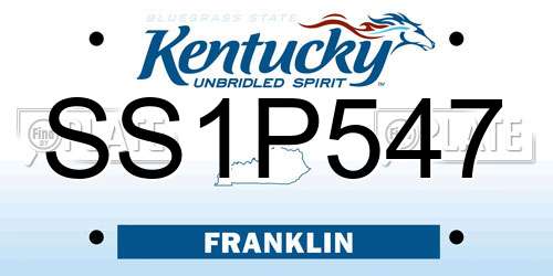 SS1P547 Kentucky License Plate