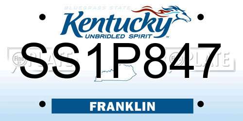 SS1P847 Kentucky License Plate