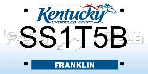 SS1T5B Kentucky License Plate