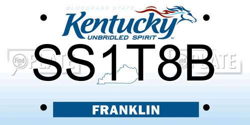 SS1T8B Kentucky License Plate