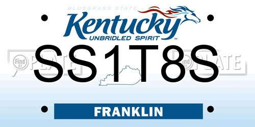 SS1T8S Kentucky License Plate