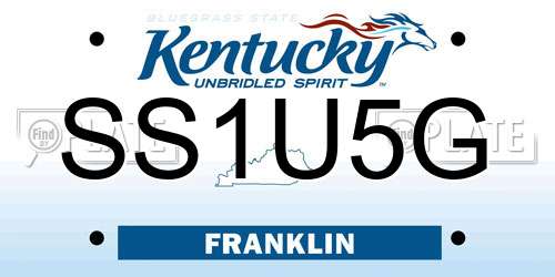 SS1U5G Kentucky License Plate