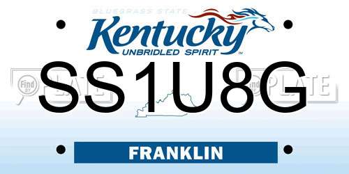 SS1U8G Kentucky License Plate