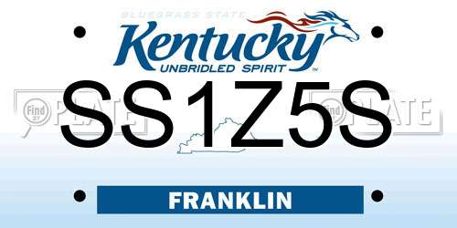 SS1Z5S Kentucky License Plate