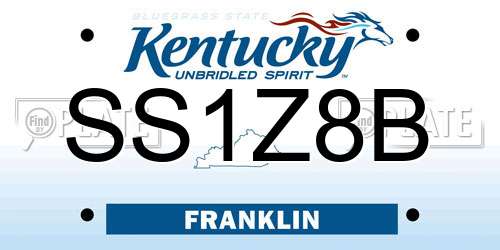 SS1Z8B Kentucky License Plate