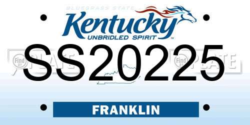 SS20225 Kentucky License Plate