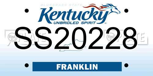 SS20228 Kentucky License Plate