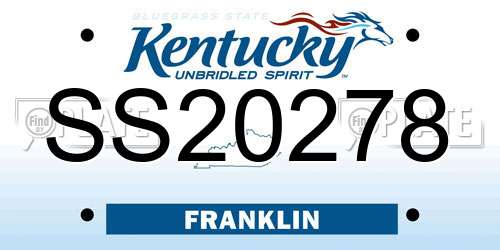 SS20278 Kentucky License Plate