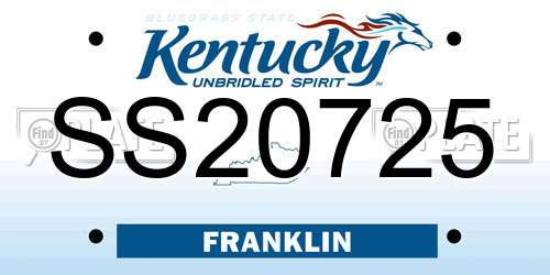 SS20725 Kentucky License Plate