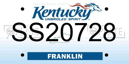 SS20728 Kentucky License Plate