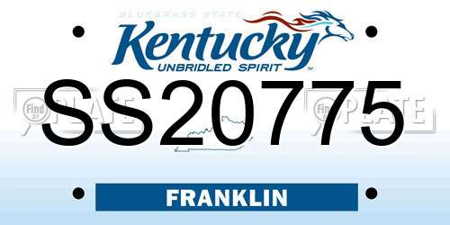 SS20775 Kentucky License Plate