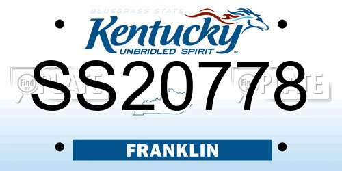 SS20778 Kentucky License Plate