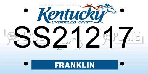 SS21217 Kentucky License Plate