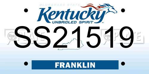 SS21519 Kentucky License Plate