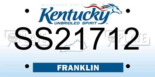 SS21712 Kentucky License Plate