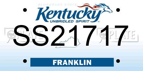 SS21717 Kentucky License Plate