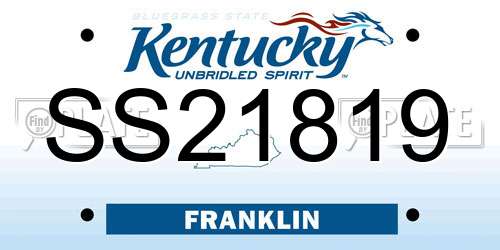SS21819 Kentucky License Plate