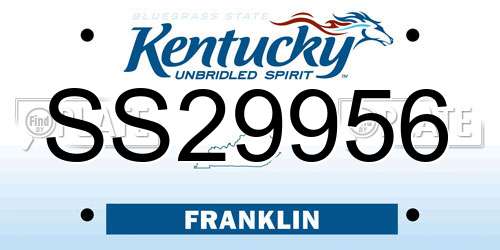 SS29956 Kentucky License Plate