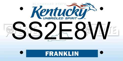 SS2E8W Kentucky License Plate