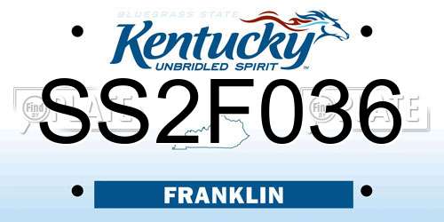 SS2F036 Kentucky License Plate