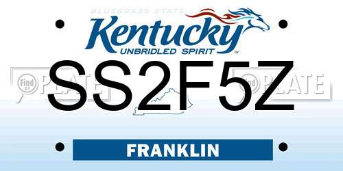SS2F5Z Kentucky License Plate