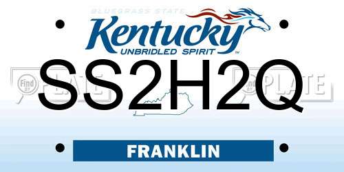 SS2H2Q Kentucky License Plate