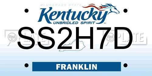 SS2H7D Kentucky License Plate