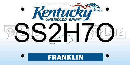 SS2H7O Kentucky License Plate