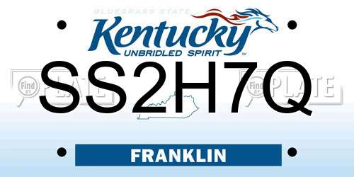 SS2H7Q Kentucky License Plate