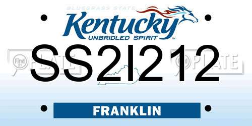 SS2I212 Kentucky License Plate