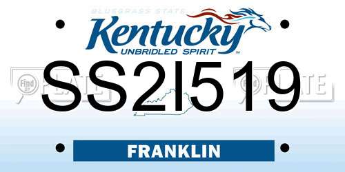 SS2I519 Kentucky License Plate