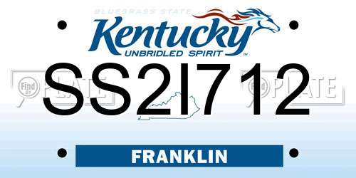 SS2I712 Kentucky License Plate