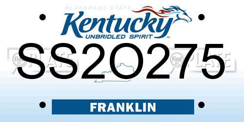 SS2O275 Kentucky License Plate