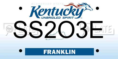 SS2O3E Kentucky License Plate
