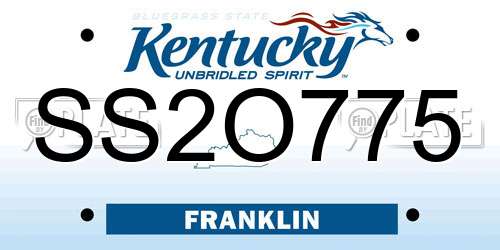 SS2O775 Kentucky License Plate