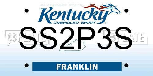 SS2P3S Kentucky License Plate