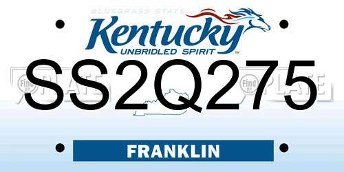 SS2Q275 Kentucky License Plate