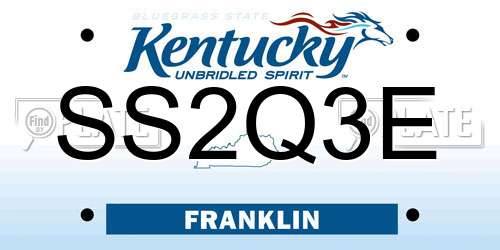 SS2Q3E Kentucky License Plate