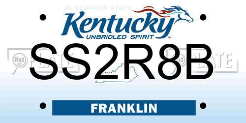 SS2R8B Kentucky License Plate