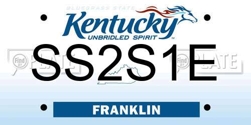 SS2S1E Kentucky License Plate