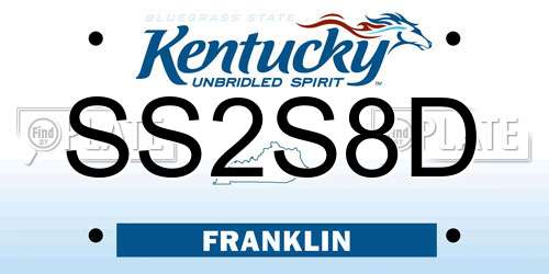 SS2S8D Kentucky License Plate