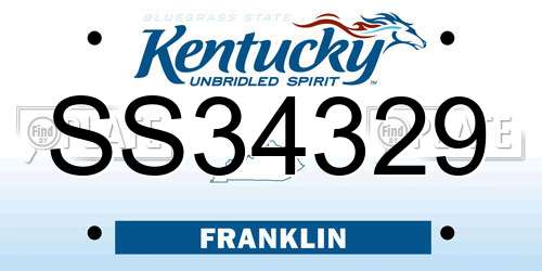 SS34329 Kentucky License Plate