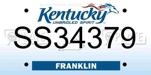SS34379 Kentucky License Plate
