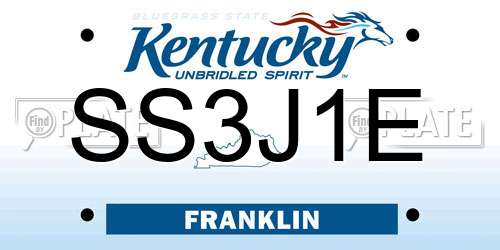 SS3J1E Kentucky License Plate