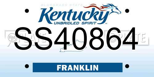 SS40864 Kentucky License Plate