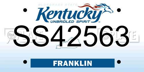 SS42563 Kentucky License Plate