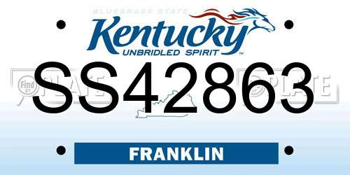 SS42863 Kentucky License Plate