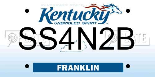 SS4N2B Kentucky License Plate