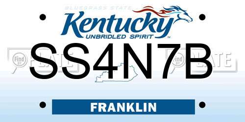 SS4N7B Kentucky License Plate