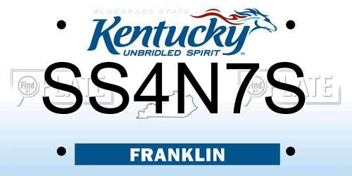 SS4N7S Kentucky License Plate